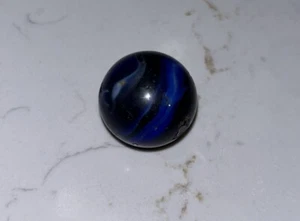 Vintage Marble Collectors Opaque Blue Glass WHITIE Glass - Picture 1 of 3