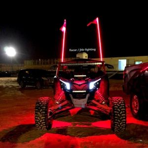 Pair 6FT Bluetooth RGB Color Change LED Whip Lights Sync with 4PCS Rock Lights - Picture 1 of 12