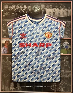 Camiseta firmada Manchester United Clase del '92 Beckham Giggs Scholes Neville Butt - Imagen 1 de 14