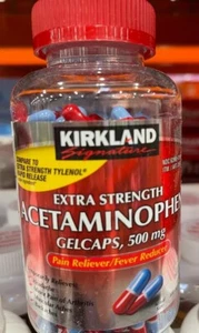 Kirkland Signature  Acetaminophen Rapid Release Extra Strength 500mg 400 Gelcaps - Picture 1 of 2