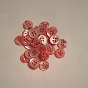 Set mit 10 echte Perlmutt Muschel Knöpfe farbig pink ca. 12,7 mm, 20" Konvolut - Bild 1 von 1