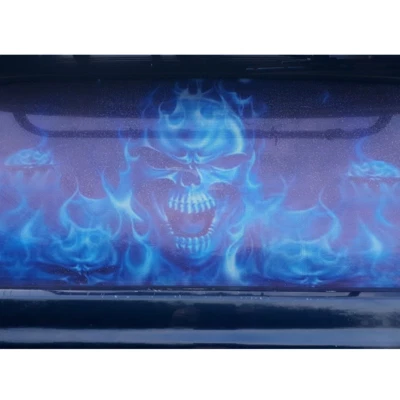 Car Rear Window Sticker Flaming Skull Tint Graphic Decal Decoration Accessories  - Image 1 of 4