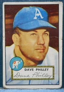1952 Topps 226 Dave Philley Philadelphia Athletics Outfield Free Shipping - Picture 1 of 2