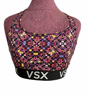 Victoria's Secret Women's Sport Bra Black Multi Color Racerback Size M - Picture 1 of 4