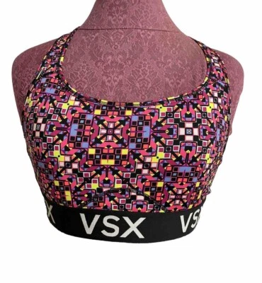 Sujetador deportivo para mujer Victoria's Secret negro multicolor espalda deportiva talla M Foto 1 de 4