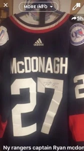 New York Rangers signiert Ryan McDonagh sanft gebraucht WHC NHL XXL 56 Hockey USA - Bild 1 von 3