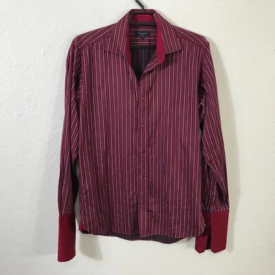 Camisa social masculina TED BAKER LONDON 3 multicolorida algodão listrado punho francês - Imagem 1 de 4