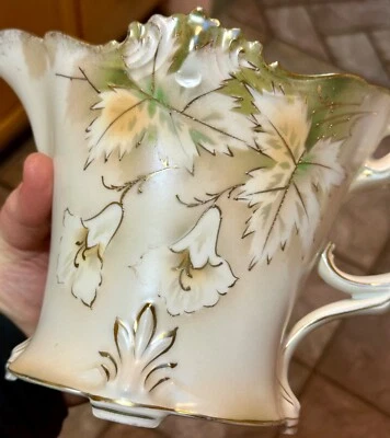 SET2 Jarra de agua grande Wheelock RS Prusia antigua + hoja de crema cuentas doradas Foto 1 de 4