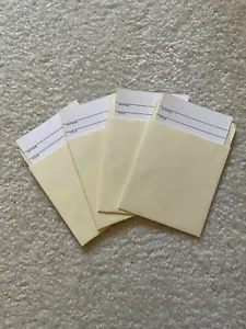 4 Beige/tan library card envelopes with book cards, non-stick, Brand: Gaylord 65 - Picture 1 of 3