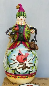 Jim Shore 2005 Heartwood Creek 4002285 10" Red On Snowy White Snowman - Picture 1 of 5