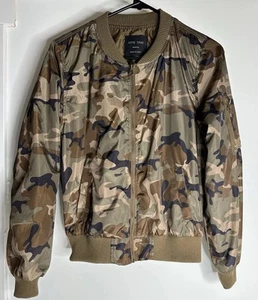 LOVE TREE Camouflage Braun Grün Damen Bomberjacke Junior Größe M - Bild 1 von 7