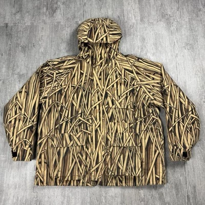 VTG 80s BROWNING CATTAIL CAMO WATERFOWL GORE-TEX HOODED HUNTING PARKA JACKET USA - Image 1 of 4