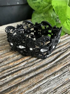 Black Rhinestone Infinity Bracelet  - Picture 1 of 9