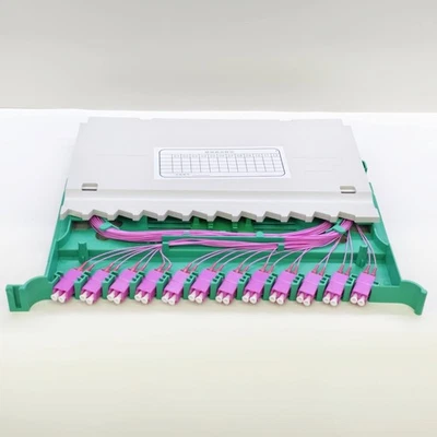 12-core Duplex LC UPC OM4 Fiber Optic Patch Panel 24 Core ODF Fusion Fiber Tray - Image 1 of 4