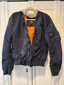 Alpha Industries Jacket MA-1 Skymaster Flight Bomber Navy Blue Mens Small - Picture 1 of 3