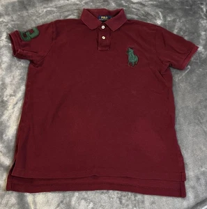 Polo Ralph Lauren Polo Para Hombres Mediano Rojo Calce Personalizado Big Pony Número 3 Algodón - Imagen 1 de 12