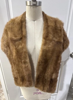 Mantón estola de piel de visón N. Snellenburg & Co. de colección con bolsillos forrados satinados 19x21 Foto 1 de 4