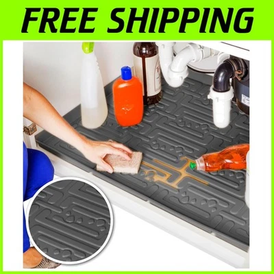 Gray Waterproof Cabinet Mat 34" x 22" - Leak Protection - Image 1 of 4