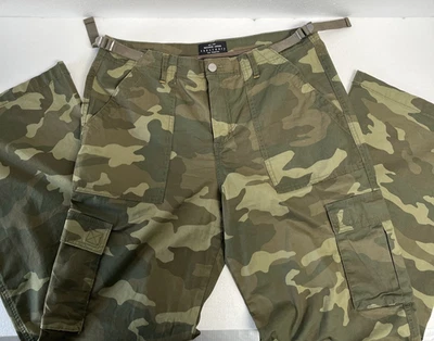 Sanctuary Reissue 工装裤 L 码 35x31 迷彩绿色垃圾复古宽松 — 第 1/4 张图片