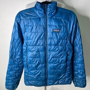 Patagonia #84065 Men's Blue Worn Wear Micro Puff full Zip Jacket Size XS - Picture 1 of 16