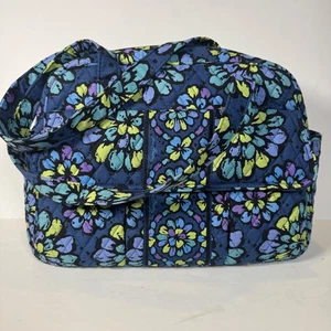 Vera Bradley Wickeltasche Indigo Pop Vibrant Blue Blumen gesteppt & Wickelunterlage - Bild 1 von 14