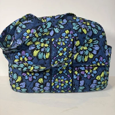 Vera Bradley Diaper Bag Indigo Pop Vibrant Blue Flowers Quilted & Changing Pad - Image 1 of 4