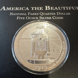 2010 Hot Springs National Park ATB 5 Ounce Silver coin America the beautiful. - Picture 1 of 4