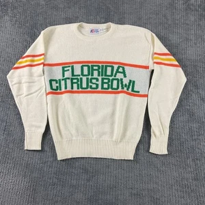 Cliff Engle Sweater Medium Florida Citrus Bowl Striped Cotton Blend Unworn Rare - Picture 1 of 13