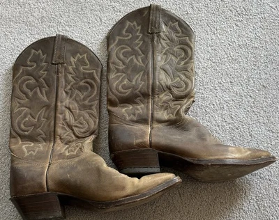 J. Chisholm Cowboy Boots Brown Leather Western Mens 9D - Image 1 of 4