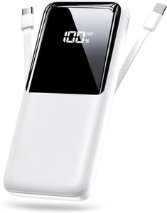 Powerbank 15000mAh USB Typ C Output PD 22,5W Schnellladegerät USB A + 2 Kabel - Bild 1 von 7