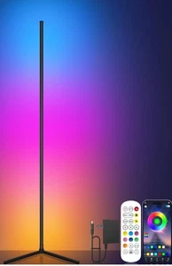 Tyute Corner Floor Lamp, RGB LED Corner Lamp with Music Sync, Smart App T-600 - Picture 1 of 10