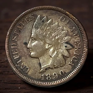1890 Indian Head Cent sehr schön ss Penny frühes Datum Typ Münze Lot C11-372 - Bild 1 von 10