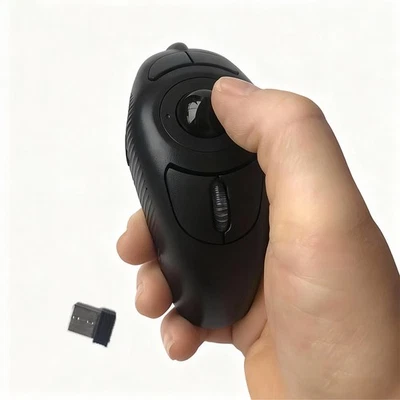 Wireless USB Handheld Finger Trackball Mouse Finger Hand Held Computer Mice - Image 1 of 4
