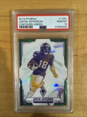 2023 Panini Phoenix Contours-Green Justin Jefferson 3/25 PSA 10 - Image 1 of 3