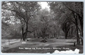 1940-50's RPPC PARK SCENE on RUM RIVER ANOKA MINNESOTA MN POSTCARD - Picture 1 of 2