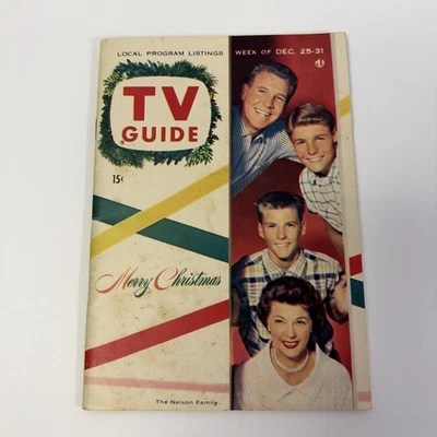 1954 DEC 25-31 РОЖДЕСТВО НОВЫЙ ГОД EVE TV GUIDE OZZIE HARRIET Nelson семьи - Изображение 1 из 4