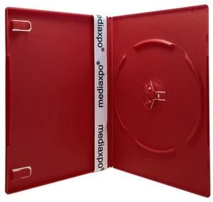 10 SLIM Solid Red Color Single DVD Cases 7MM - Bild 1 von 3