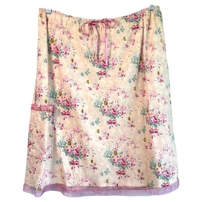 Vintage 90s J.JILL Drawstring Waist Floral Skirt Size Large Cottage Fairy Y2K - Image 1 of 4