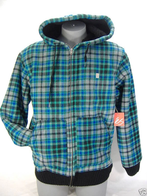 Nuevo Para Hombres Pequeño ES Etnies Zapatos Cremallera Capucha Chaqueta para Nieve Azul a Cuadros Precio de venta sugerido por el fabricante $80 Foto 1 de 1