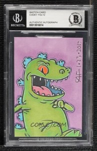 Nickelodeon Reptar Rugrats Original Art Sketch Card 1/1 BAS