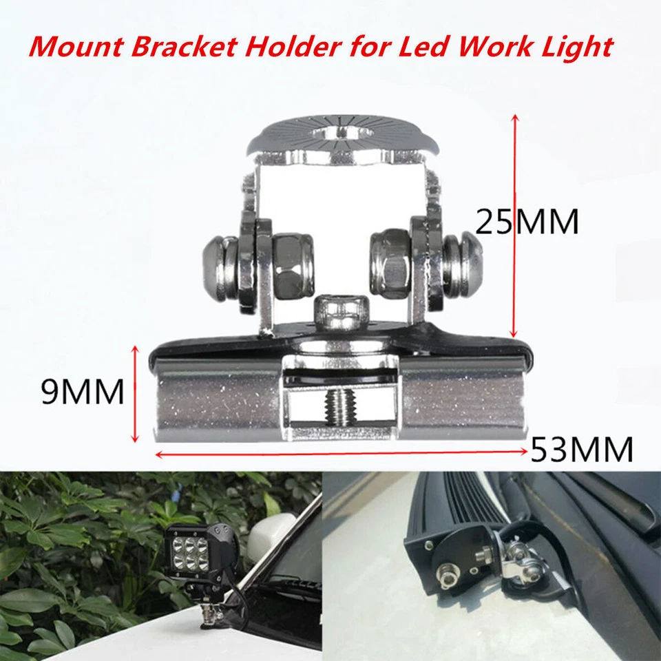 2 x Soporte de abrazadera de montaje de barra de luz de trabajo LED para capó de pilar para SUV todoterreno Foto 1 de 1