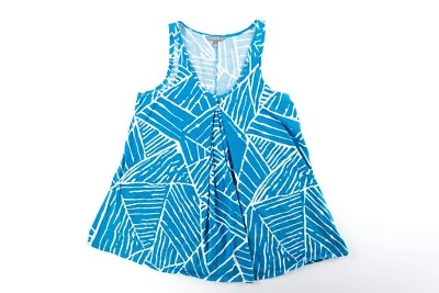 Tinley Road Tienda holgada Aqua Plisada Delantera Tank Top Talla grande Mediana Foto 1 de 4