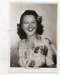 PAOLA BARBARA SCHAUSPIELERIN HANDSIGNIERTE POSTKARTE MIT WIDMUNG SIGNED 1942 - Bild 1 von 2