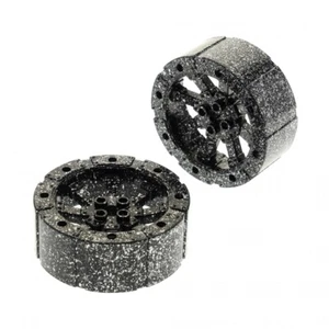 2X Lego Car Wheel 55Mm Black Silver Speckled Coarse Auto Vehicle 4519210 55817 - Picture 1 of 1