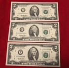 1995 series $2 Dollar Bill Lot -3 Consecutive Sequential Crisp Uncirculated