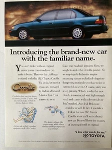 1993 Toyota Corolla Print Ad Introducing Familiar Name - Picture 1 of 2