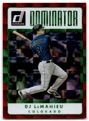 2017 Donruss Dominators red D.J. LeMahieu 102/149 Colorado Rockies #D-5 - Image 1 of 2