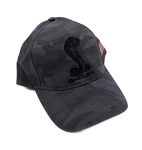 Gorra de sombrero gris Camo Shelby Mustang con logotipo de cobra de serpiente bordada negra - Imagen 1 de 5