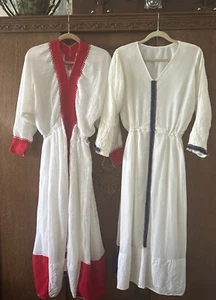 Vintage Traditional Ethiopian Dress Lounge Dress Lot Of 2 Medium READ - Picture 1 of 16