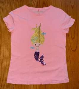 GUESS KIDS: Girl's Peach Colored T- Shirt w/ a Sequence Mermaid, Size 14 - Picture 1 of 8